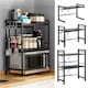 image 3 of Living and Home 1 Tier Expandable Microwave Oven Rack | Black | 1 Tier