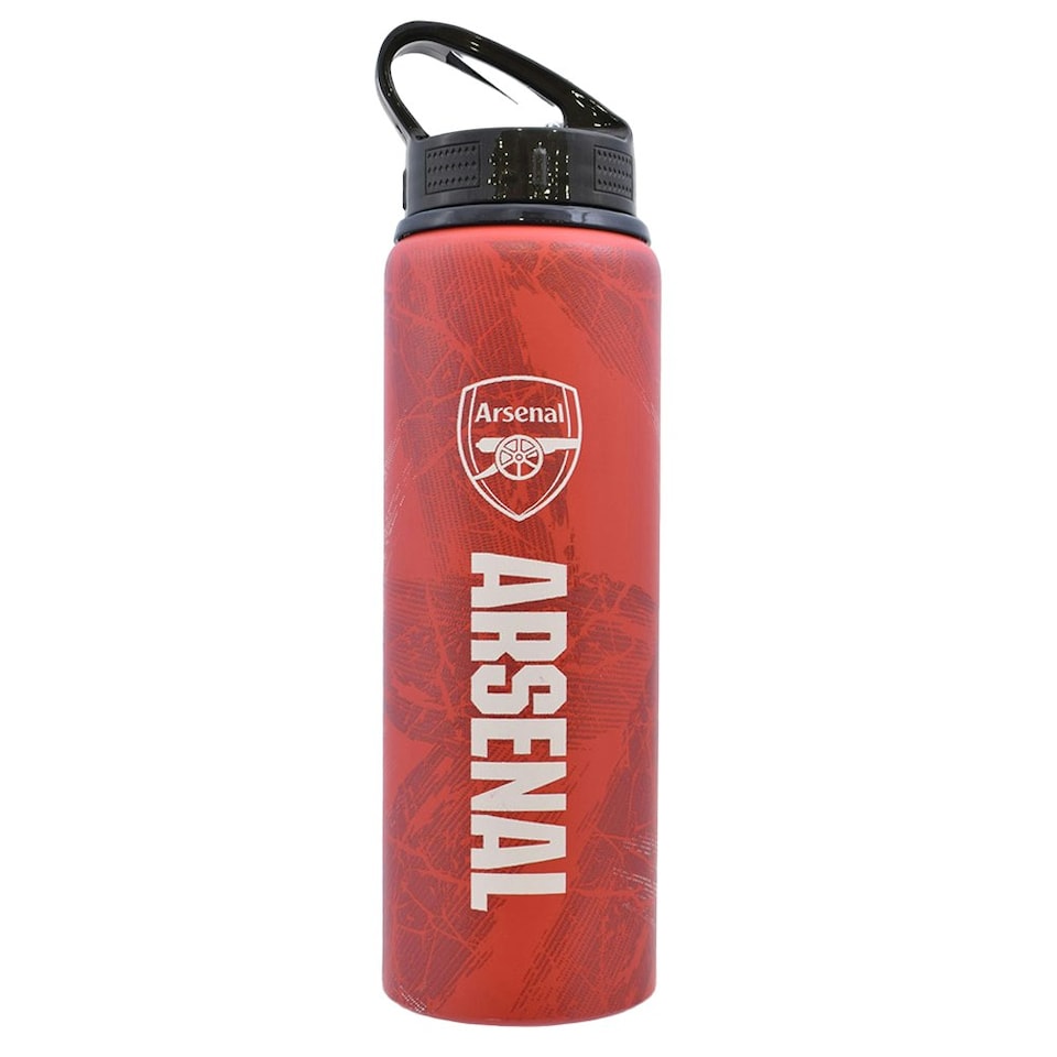 Arsenal FC High Definition Aluminium Water Bottle - Red/White - 26cm x 7cm