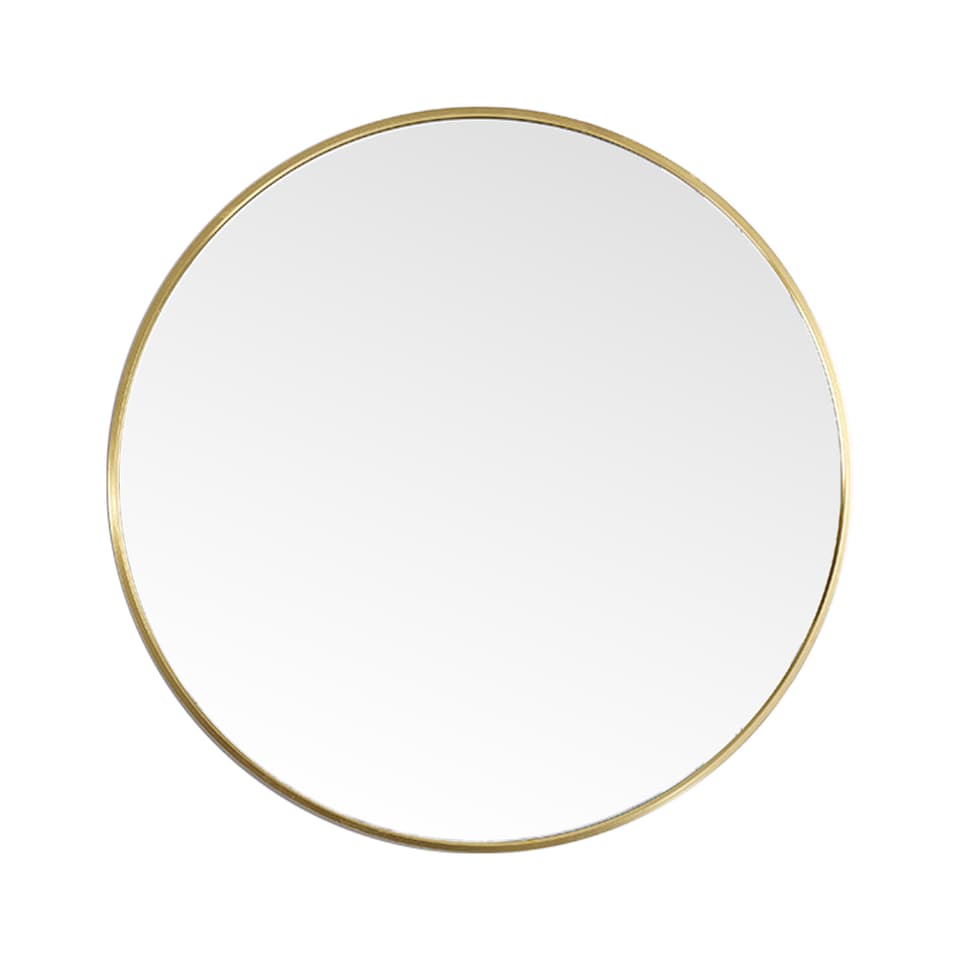 image 1 of Living and Home 70cm Nordic Round Bathroom Wall Mirror | Gold | 70cm