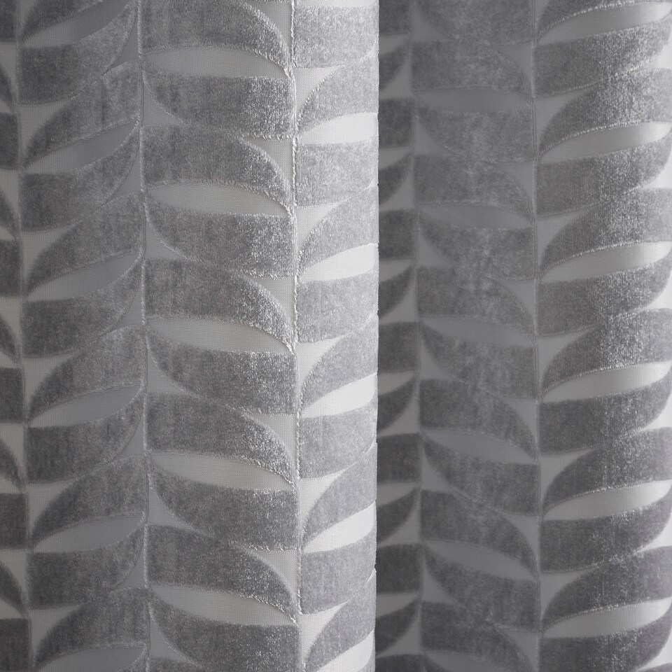 image 1 of Curtina Kendal Eyelet Curtains Silver