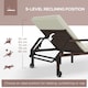 image 3 of Outsunny Rattan Wicker Chaise Sun Lounger Garden with Adjustable Wheels