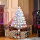 image 2 of HOMCOM 3FT Pre-Lit Artificial Christmas Tree w/ Fibre Optic Xmas -White