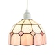 image 2 of Traditional Soft Pink and Opal White Tiffany Glass Pendant Light Shade Pink