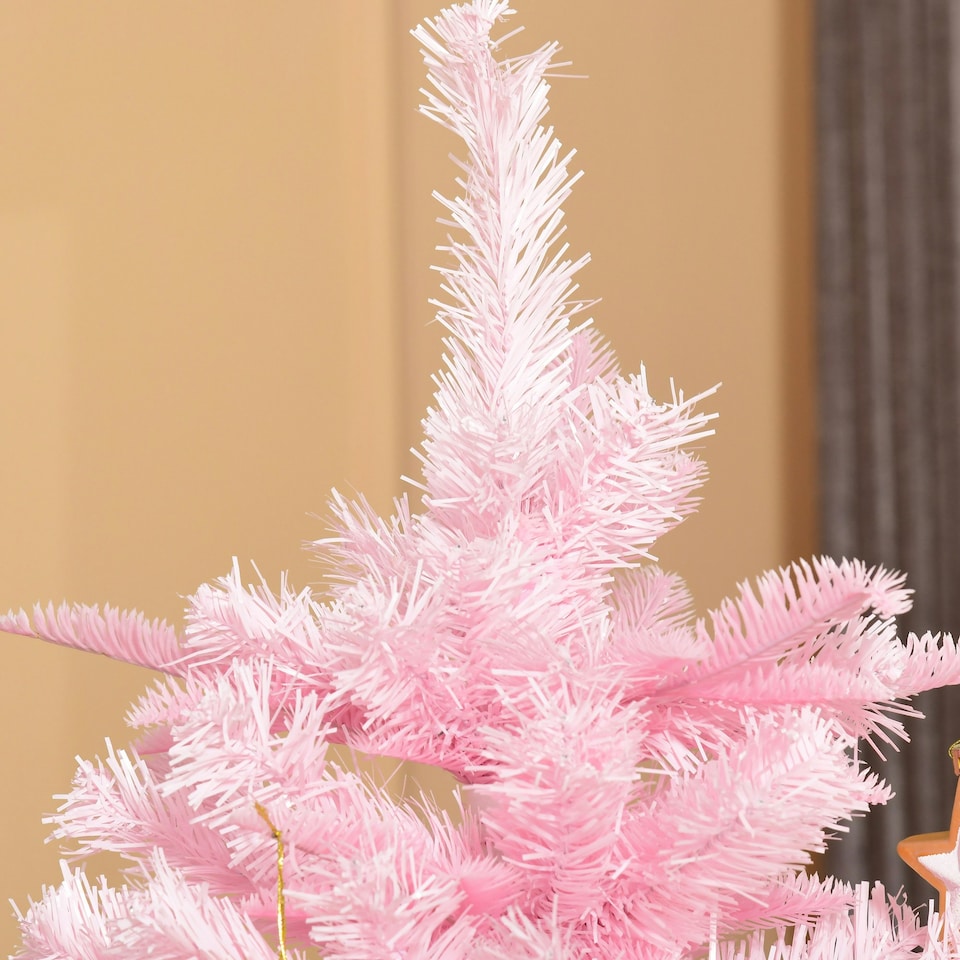 image 1 of HOMCOM 6FT Artificial Christmas Tree w/ Automatic Open for Home Party Pink