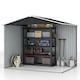 image 7 of Outsunny 7.7 x 5.7ft Metal Garden Shed with Ventilation Slots and Sliding Doors, Galvanised Outdoor Tool Storage House, Grey