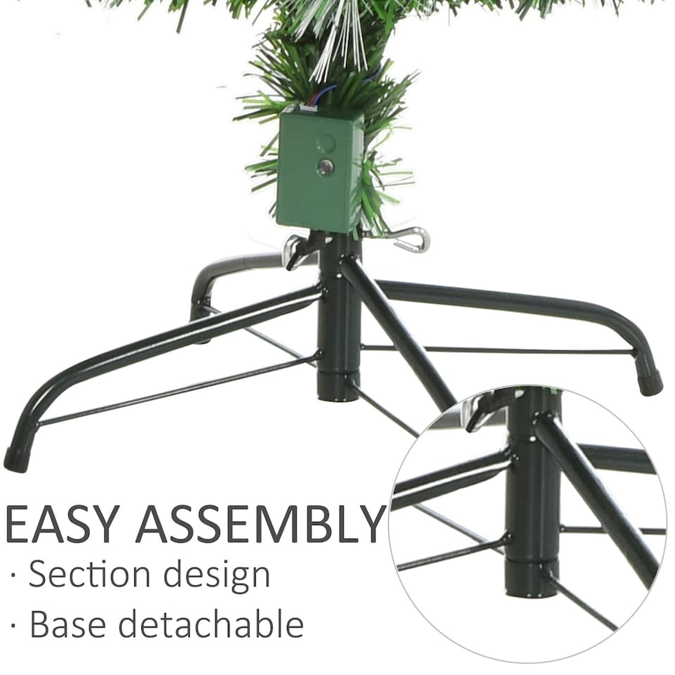 image 1 of HOMCOM 5ft White Light Artificial Christmas Tree w/ 180 LED Star Topper Tri-Base