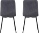 image 3 of Set of 2 Faux Suede Leather Dining Chairs Henri Dark Grey by MCC Direct