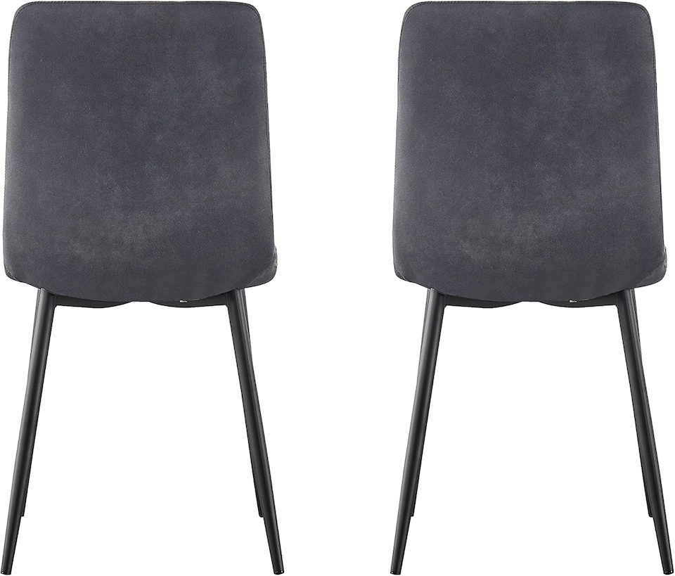image 1 of Set of 2 Faux Suede Leather Dining Chairs Henri Dark Grey by MCC Direct