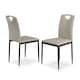 image 5 of Set Of 2 Monza Fabric Dining Chair Modern Padded Seat Metal Legs Kitchen Cream | Beige