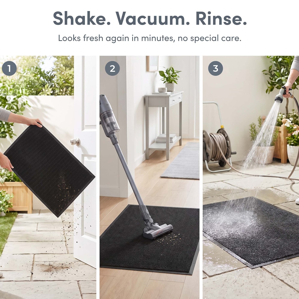 image 1 of Keplin Washable Non-Slip Doormat Indoor and Outdoor Dirt Trapping Water Absorbent