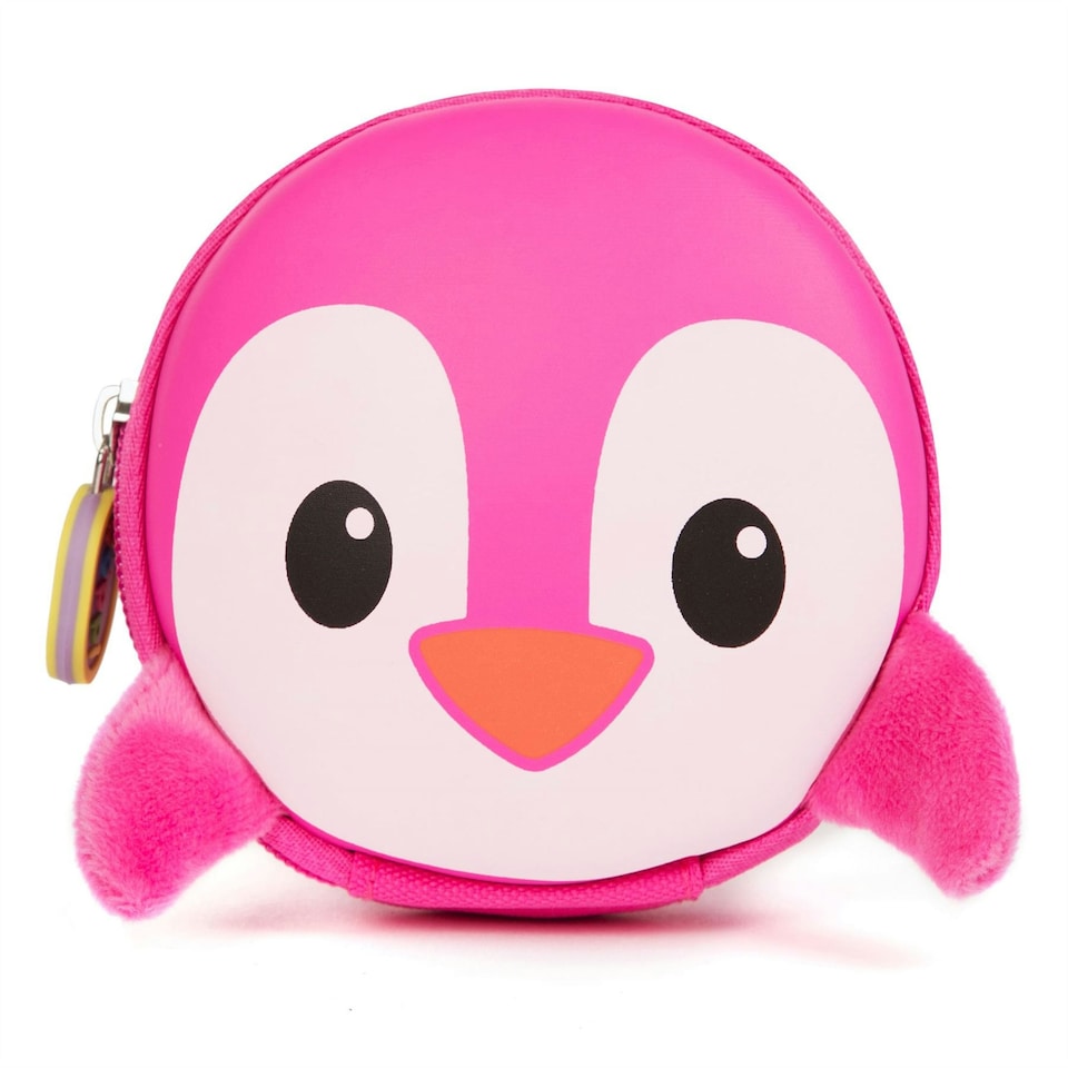 image 1 of boppi Tiny Trekker Keychain Pouch - PENGUIN - Pink BB116G