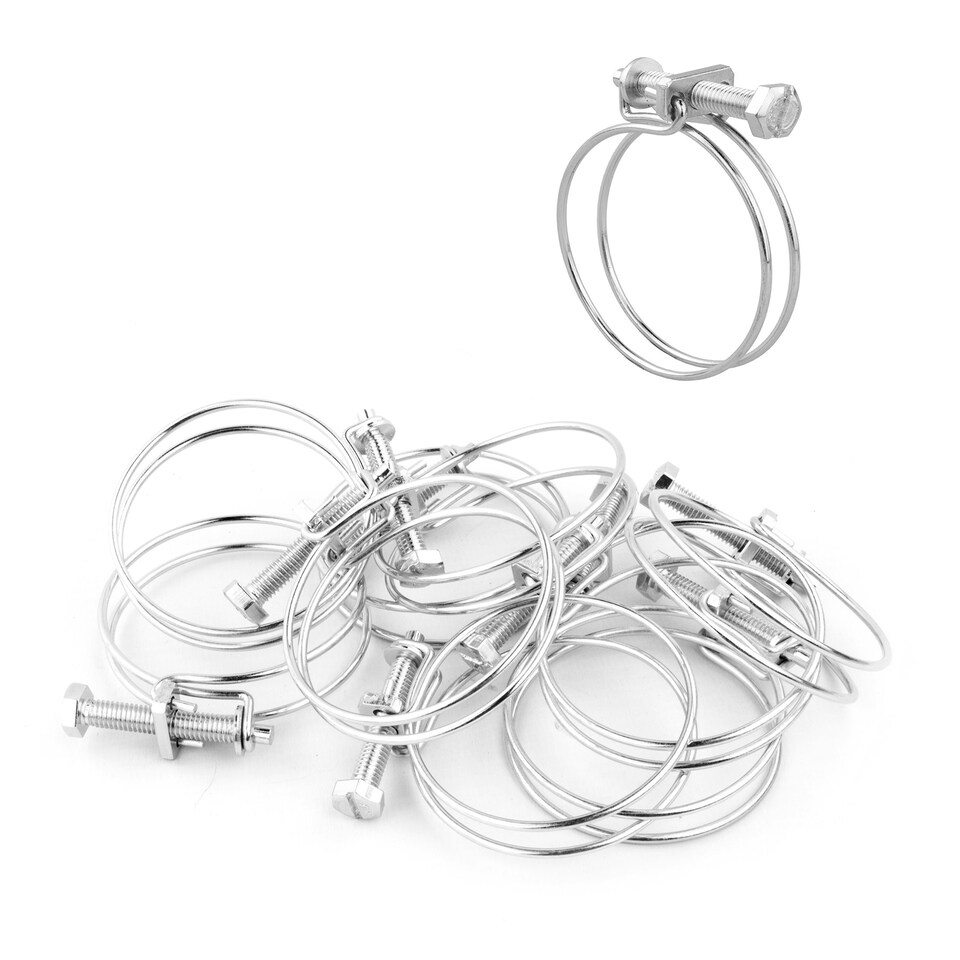 image 1 of KCT Universal 55-60mm Double Wire Clips for Hose Pipe - 10 Pack