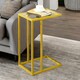 image 6 of Set of 2 Tempered Glass Sofa Side Table Gold