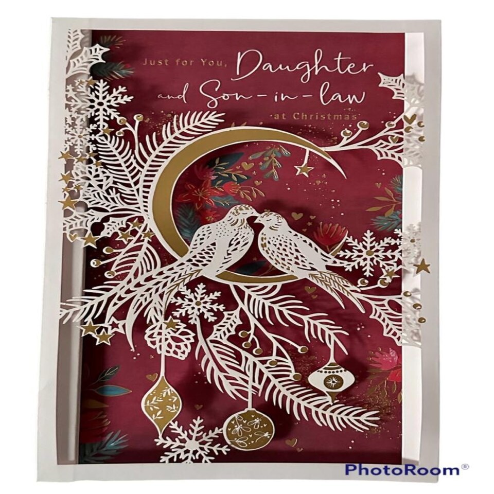 image 1 of Laser cut two doves-Daughter & Son In Law Christmas Card