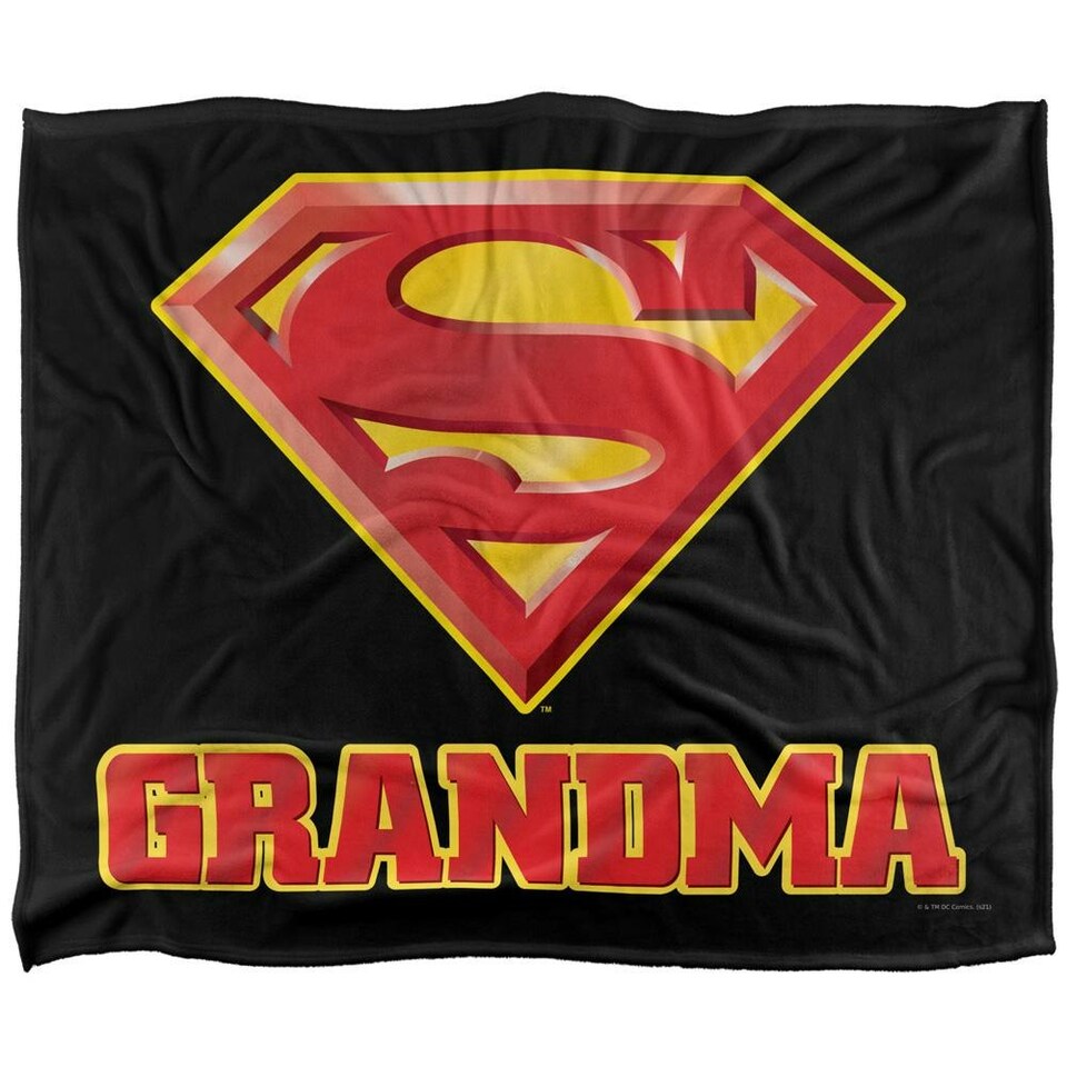 image 1 of Superman Grandma Logo Blanket - Multicoloured - One Size