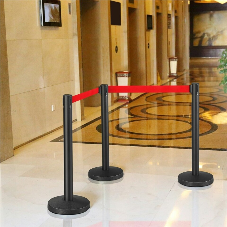 image 1 of Yaheetech Retractable Belt Stanchion Set
