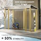 image 4 of Outsunny 8 x 4FT Metal Garden Storage Shed with Double Doors, Light Grey 