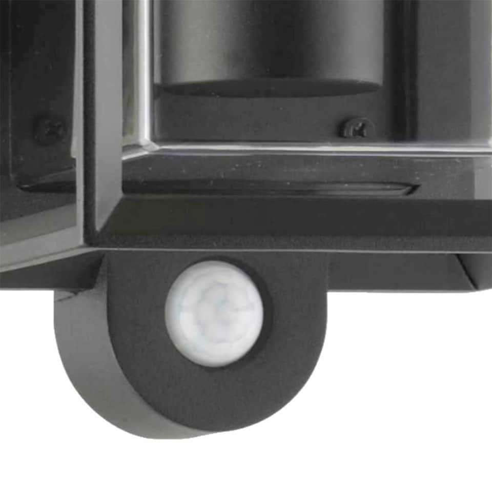 image 1 of Brandon - Black Motion Sensor Outdoor Wall Light | Black | Clear | 1