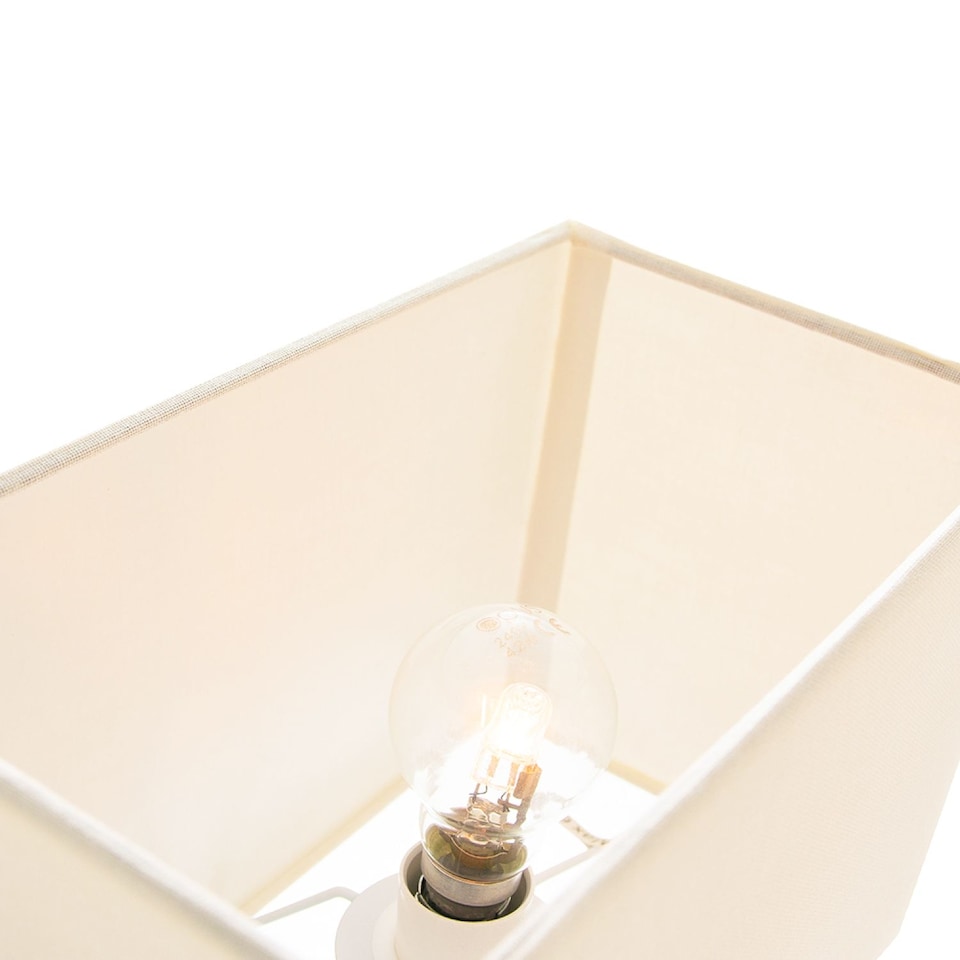 image 1 of Contemporary and Stylish Soft Cream Linen Fabric Rectangular Lamp Shade | Cream | Cream | 1