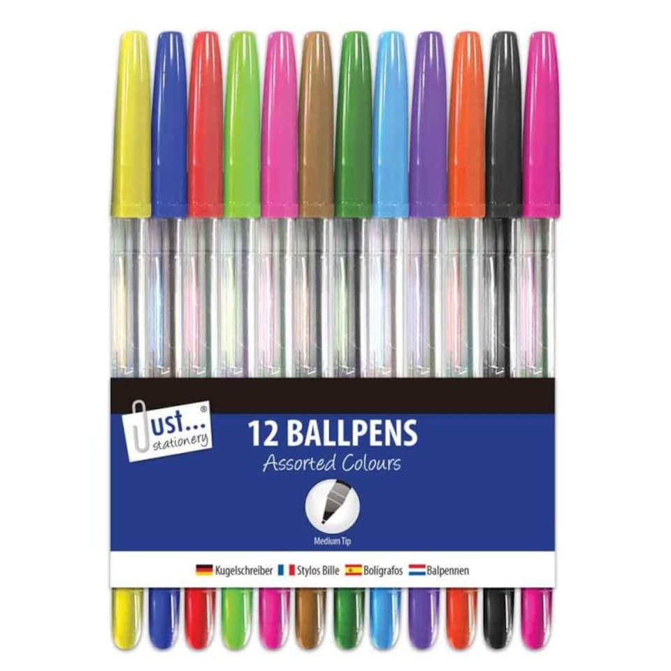 image 1 of Pack of 12 Multicoloured Ballpoint Pens