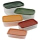 image 1 of 5Pcs Plastic Food Storage Containers & Airtight Lids Microwave Freezer Safe Sets | Multi | Multicoloured | 5Pc Round Set
