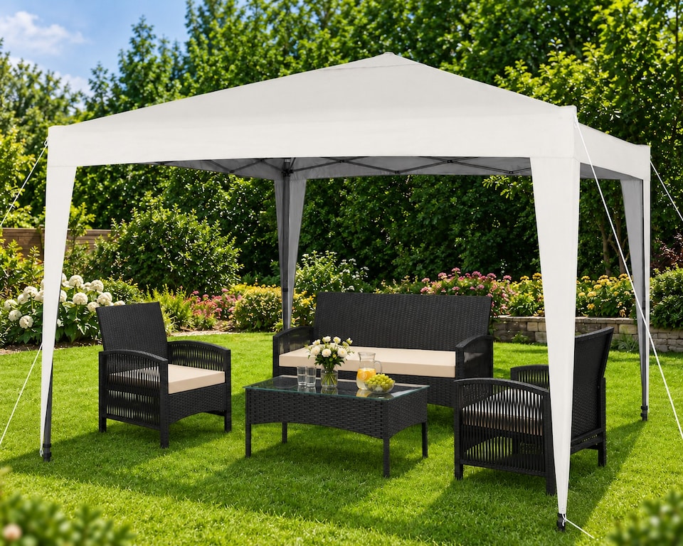 image 1 of MCC Direct Gazebo 3x3 Pop Up Garden Party Tent 3m x 3m Marquee Canopy
