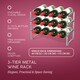image 4 of Straame Silver 3 Tier Metal Wine Rack – Stackable Bottle Rack for Wine Storage