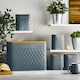 image 3 of Cooks Professional 5-Piece Square Kitchen Storage Set with Bamboo Lids | Bread Biscuit Tea Coffee Sugar Cannisters | Dark Grey