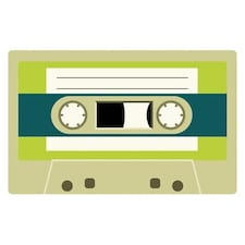 Neon Green Cassette Tape PVC Party Sign Decoration 37cm x 23cm