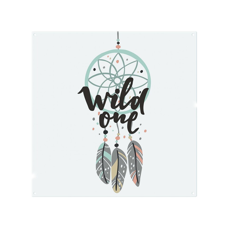 image 1 of Cute Print In Boho Style Splash Back | White