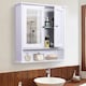 image 2 of kleankin Wall-mounted Bathroom Cabinet Mirror Door Organiser Storage Shelves Living Room White