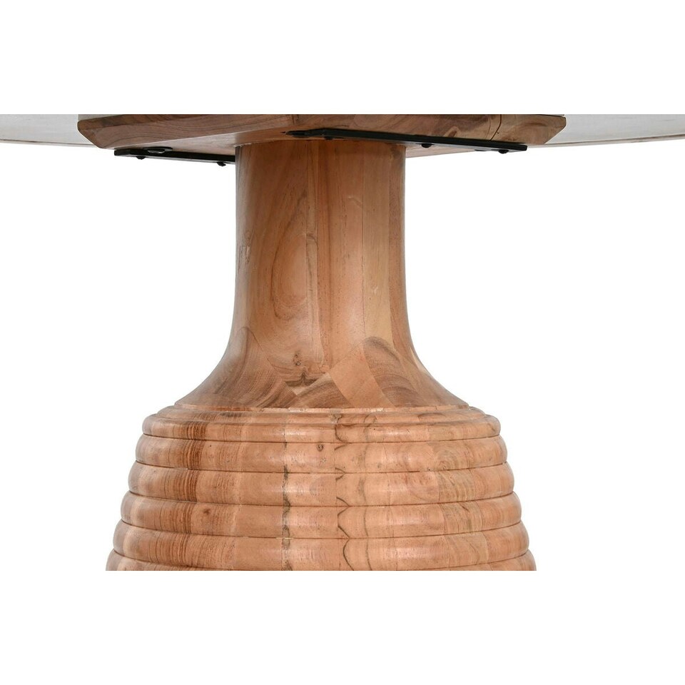 image 1 of Dining Table Home ESPRIT White Natural Marble Acacia 115 x 115 x 76 cm