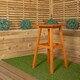 image 3 of Outdoor Wooden Garden Slatted Side Table with 2 Chairs