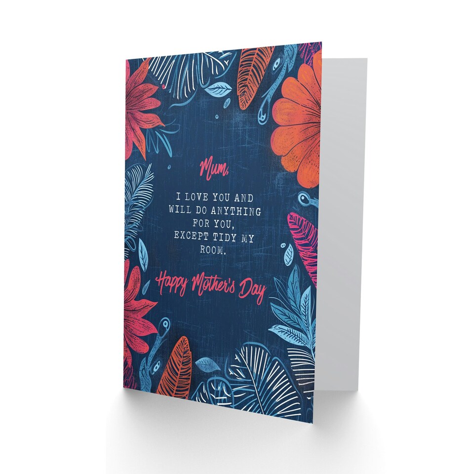 image 1 of Mothers Day Card Tidy Room Funny Love Teen Mum Card