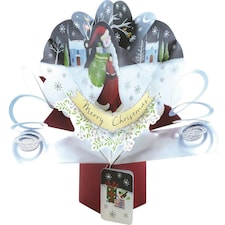 Santa With Sack Open Christmas Pop Up Card XPOP039