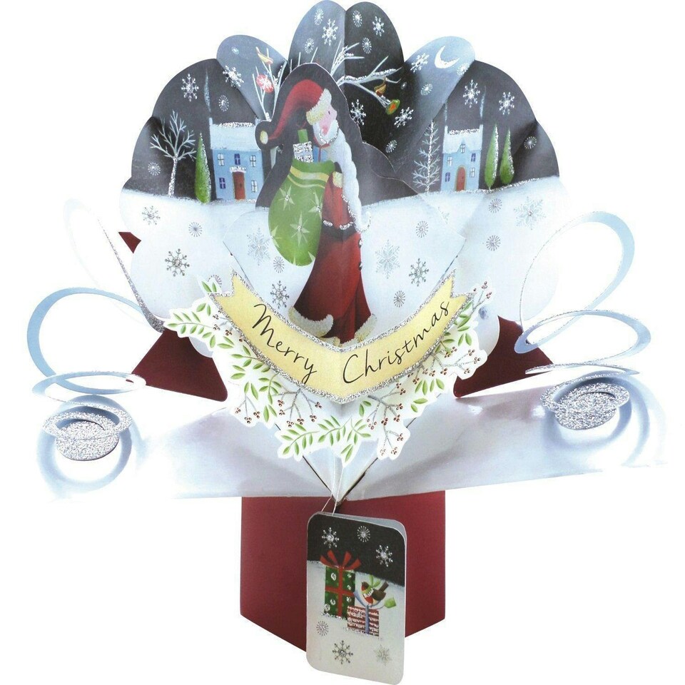 image 1 of Santa With Sack Open Christmas Pop Up Card XPOP039