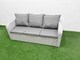image 3 of Fimous PE Rattan Garden Furniture Set Adjustable Chair Sofa Double Love Seat 2 Seater Sofa Lounge Set Rectangular Coffee Table 3 Stools Light Grey