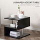 image 4 of HOMCOM Wooden S Shape Cube Coffee Table 2 Tier Storage Shelves Organizer Office Bookcase Living Room End Desk Stand Display Black | Black