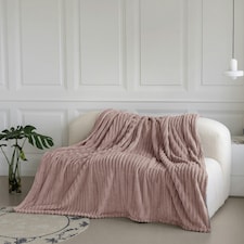 Velosso Chunky Cord Super Soft Plush Heavy Blanket - 200cm x 240cm Pink | Blush Pink