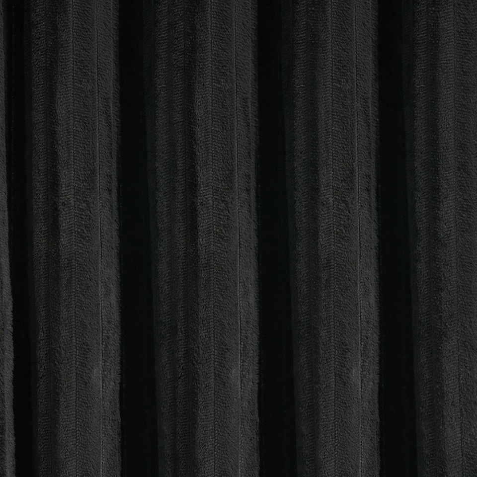 image 1 of OHS Ribbed Fleece Soft Thermal Insulated Panel Pair Eyelet Curtains, 90x90" Grey