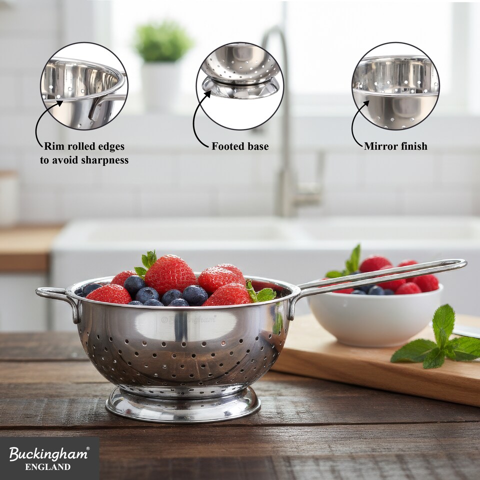 image 1 of Buckingham Colander / Strainer Hemisphere Stainless Steel Base 18 cm.