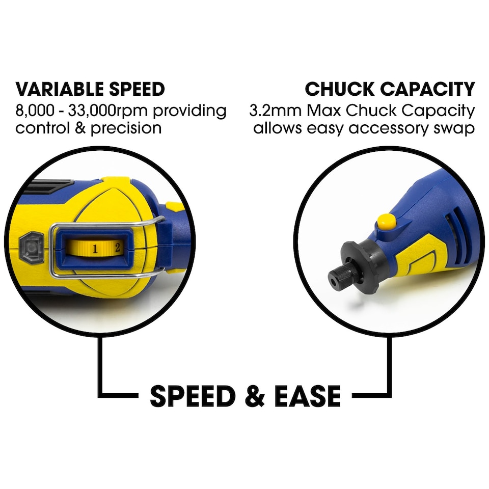 image 1 of Skotek 135W Corded Rotary Tool & 80Pc Accessory Kit (Carry Case Included)