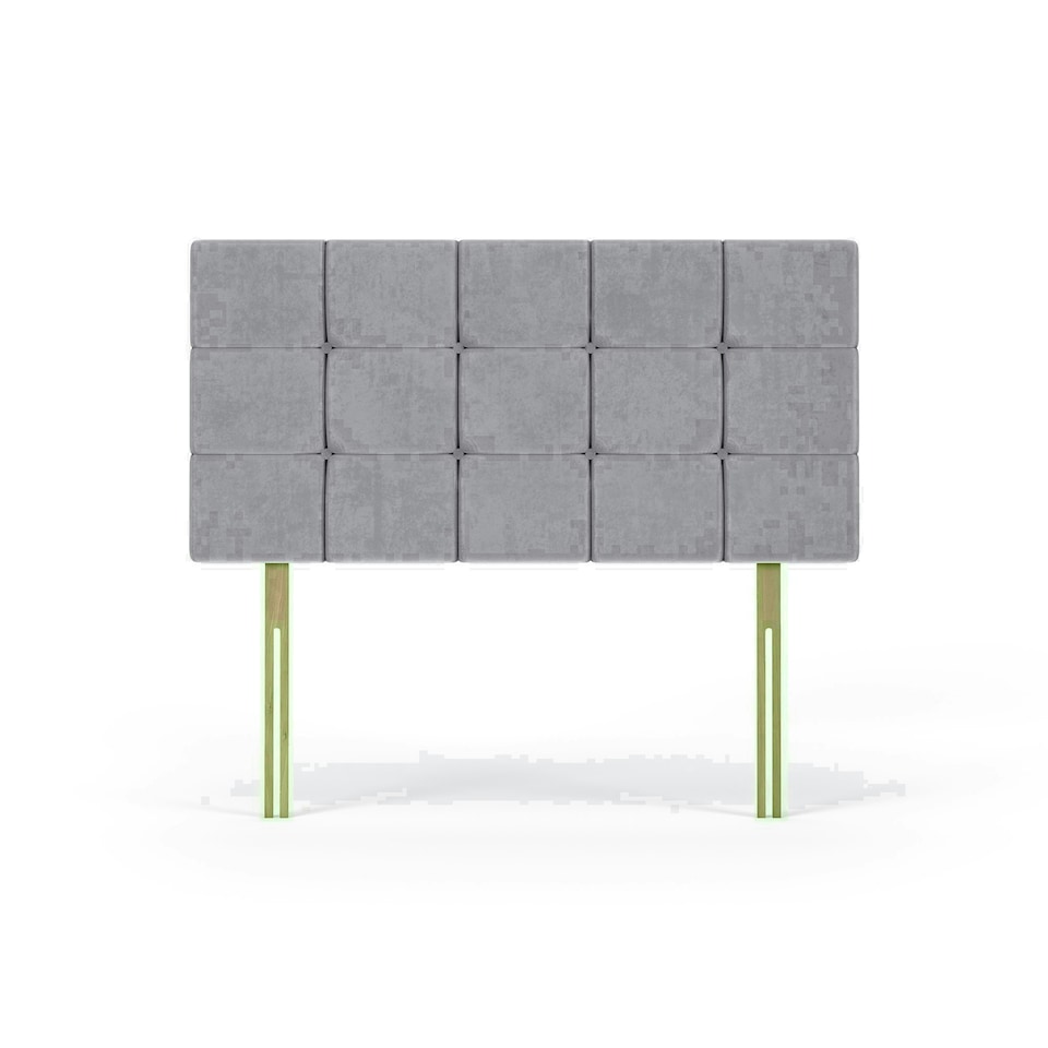 Valencia Seal Grey Naples Velvet Headboard Double N/A