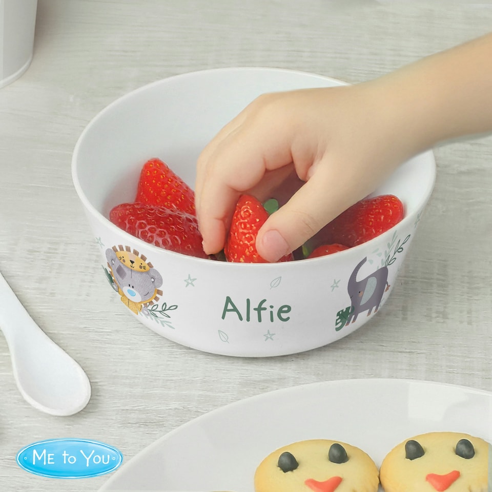 image 1 of Personalised Tiny Tatty Teddy Jungle Animals Plastic Bowl