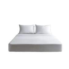 Luxury 200TC Soft Touch Fitted Sheet Bed Linen 30cm Extra Deep Skirt White | White | Double