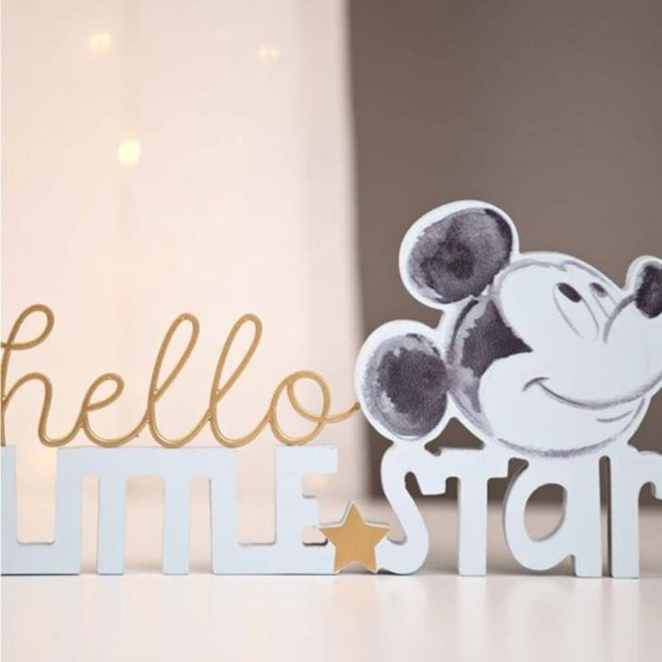 image 1 of Disney Mickey Hello Little Star Mantle Plaque Blue