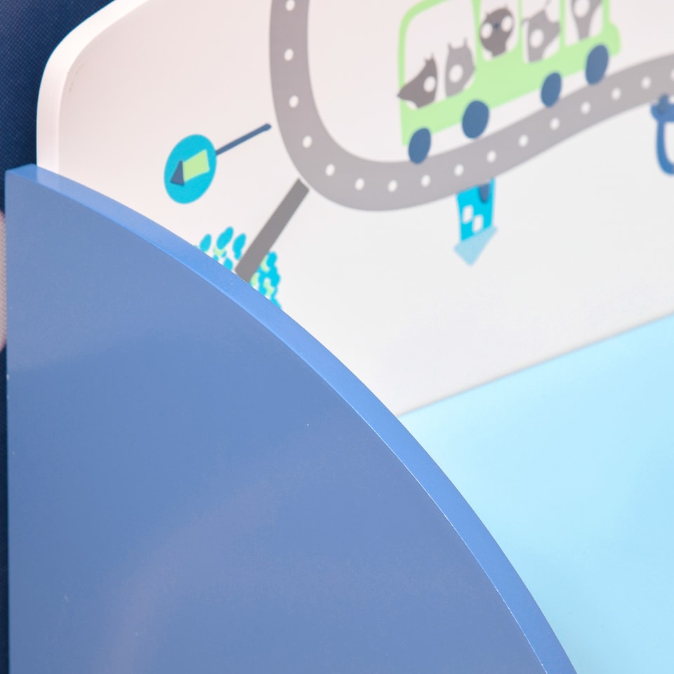 image 1 of HOMCOM Kids Wooden Toy Box Children Storage Chest Bench Organiser Safety Hinge | Blue | 60 x 30 x 50cm