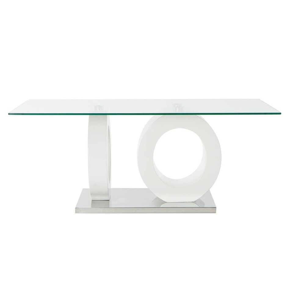 image 1 of Centre Table DKD Home Decor White Transparent Wood Crystal MDF Wood 110 x 60 x 45 cm N/A