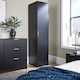 image 2 of Phoenix Wardrobe 1 Door Space Saving Bedroom Home Furniture Clothing Storage Unit | Black