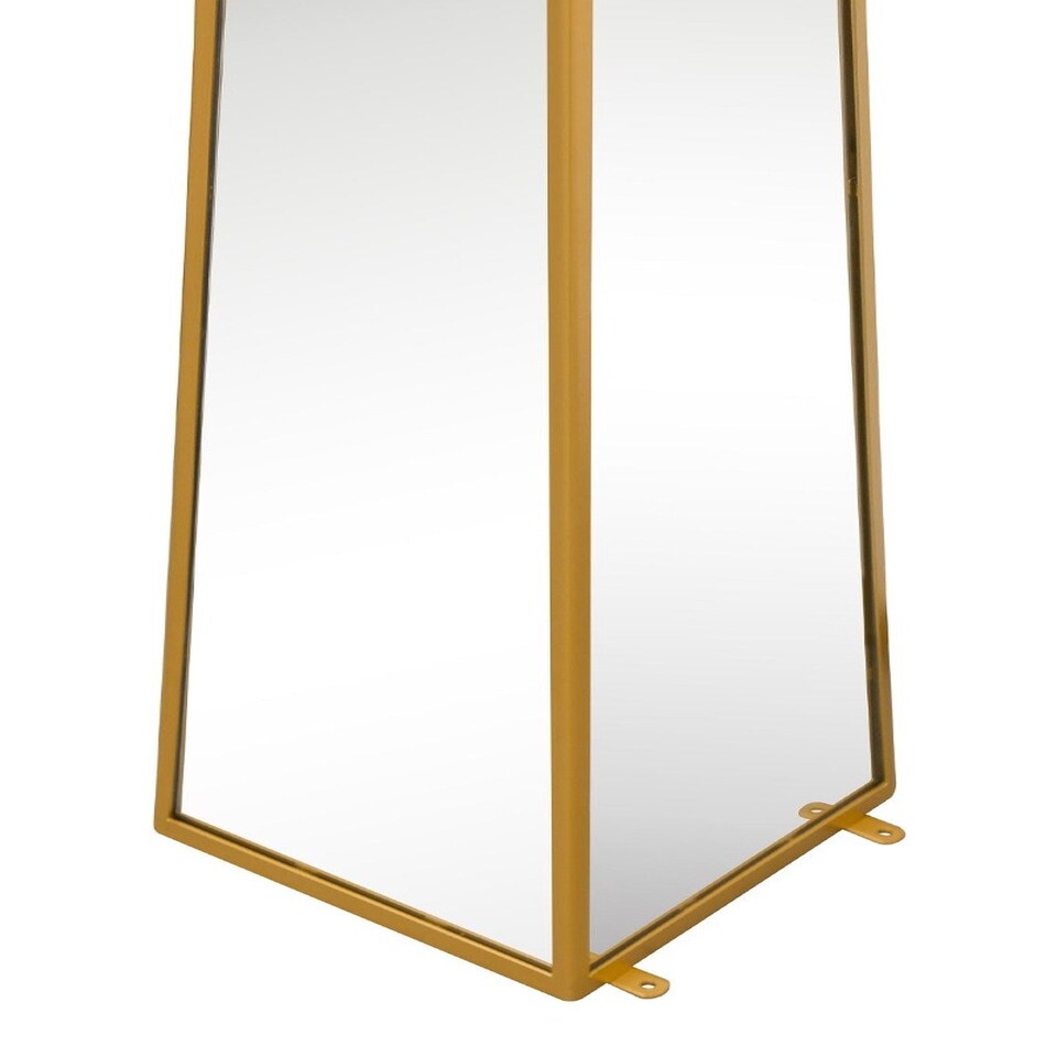 image 1 of The Obelisk - New Gold Metal Edged Mirrored Garden Ornament 47" X 10" X 10" (120CM X 25CM X 25CM) Gold